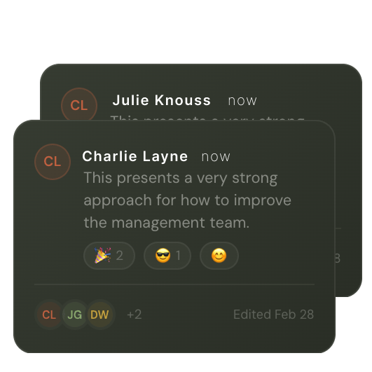 a stack of comments